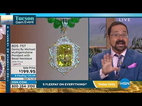 Gems By Michael Multigemstone Pendant with Bead Necklace