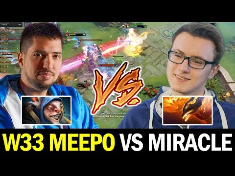 when MIRACLE meets W33 MEEPO in 7.25 Ranked Game Dota 2