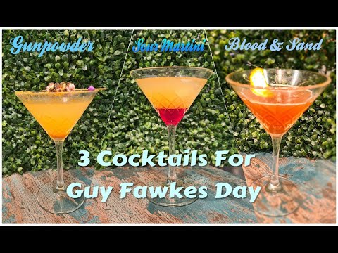 Guy Fawkes Day Celebrations With 3 Special Cocktails - Gunpowder, Sour Martini and Blood and Sand