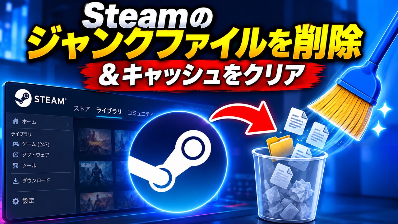 Steamの不要ファイルを削除＆キャッシュをクリアする方法
