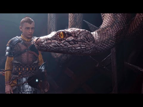 Atreus Injects A Giants Soul to Revive The World Serpent Scene - God Of War Ragnarok (4K 60FPS HDR)