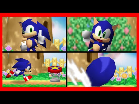 Sonic in Smash 64??? | Sonic Full Moveset (Taunts, Kirby Hat & More) Smash Remix (64 MOD)
