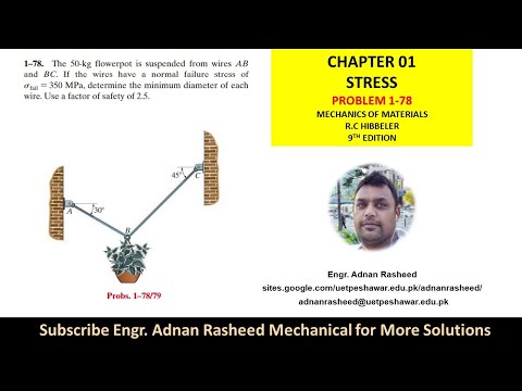 1-78 Stress: Internal Resultant Loading (Chapter 1 Mechanics of Materials by R.C Hibbeler)