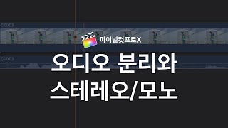 파이널컷 오디오를 분리하고 한쪽에서만 나오게 만들기(스테레오와 모노) | 파이널컷 기초 #64