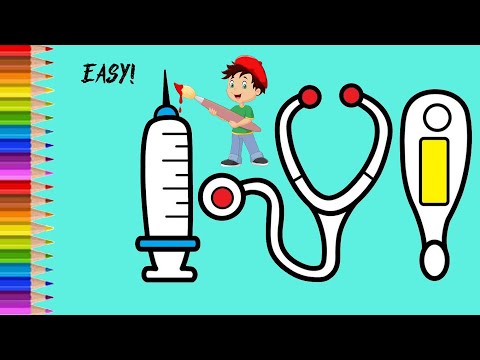 How to draw Doctor's Tools | Medical Kit Doodles |Hospital Tools| Medical Tools Medical Set Drawing