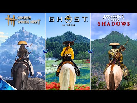 Where Winds Meet vs Ghost of Yōtei vs Assassin's Creed Shadows - Graphics and Details Comparison