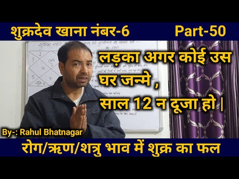 शुक्र खाना नंबर-6 ( Venus in sixth 6th house ) { Lal Kitab astrology } By- Rahul Bhatnagar, Class-50