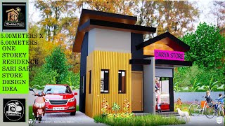 BUDGET HOUSE  SARI SARI STORE ONE STOREY RESIDENCE DESIGN IDEA 5. 00 X5.00meters 25SQM