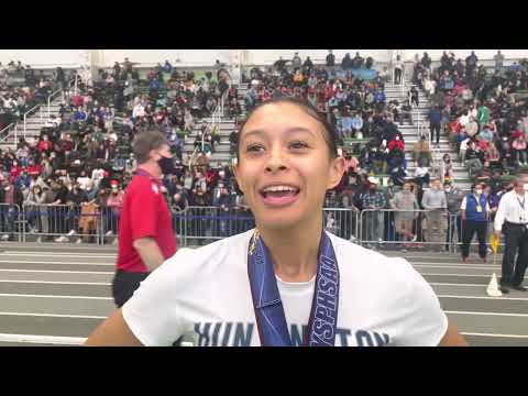 Analisse Batista of Huntington wins Girls 600m Run Championship