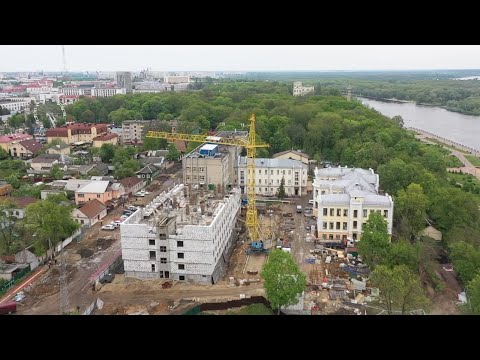 Строительство корпуса гомельской больницы скорой помощи ведётся в круглосуточном режиме видео