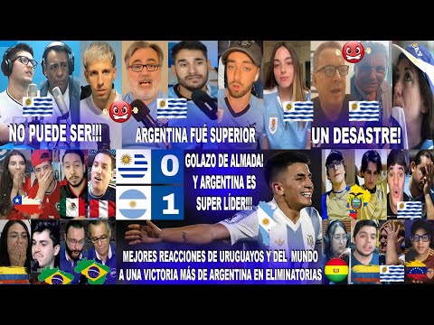 MEJORES REACCIONES DE URUGUAYOS Y DEL MUNDO AL GOL DE ALMADA EN EL URUGUAY 0-1 ARGENTINA - LÍDERES!