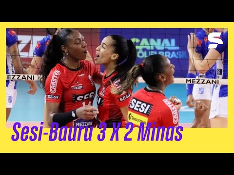 SESI-BAURU 3 X 2 MINAS | MELHORES MOMENTOS | SUPERLIGA FEMININA DE VÔLEI | sportv