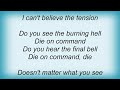 Sinner - Die On Command Lyrics