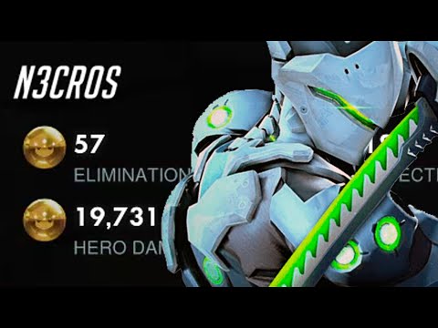 57 ELIMS! POTG! NECROS INSANE NANO GENJI ! OVERWATCH SEASON 28 TOP 500