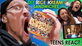 BEST DIY RICE KREAM SANDWICHES KIT!  Lex & Mike React to Younger Selves (FV Family)
