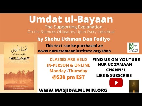 Maliki Fiqh from 'Umdat ul-Bayaan – by Shehu ‘Uthman Dan Fodiyo (Lesson #54)