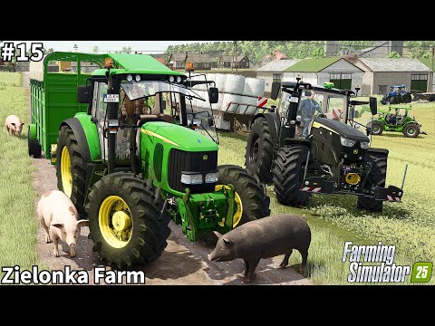 Selling Pigs, Storing Hay & Grass Bales │Zielonka│FS 25│Timelapse#15