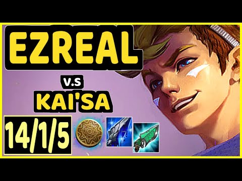 HYBRID (EZREAL) vs KAI'SA - 14/1/5 KDA BOTTOM ADC GAMEPLAY - KR Ranked GRANDMASTER