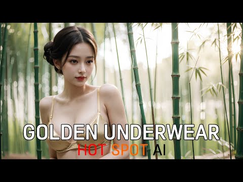 AI Art Lookbook 4K | Golden Underwear | Lingerie Fashion Show | AI Beauty Girl | AI 룩북 실사 그림