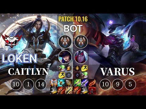 JDG LokeN Caitlyn vs Varus Bot - KR Patch 10.16