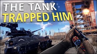 HE WAS TRAPPED by the BRADLEY APC! - Rust Solo Survival #2