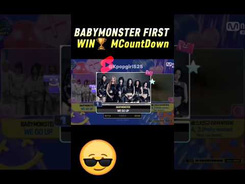 Babymonster First Win 🏆McountDown🎉😱#babymonster#win#mcountdown#asa#ahyeon#shorts#fyp#trending