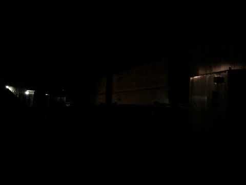 BNSF Intermodal train at night on evergreen