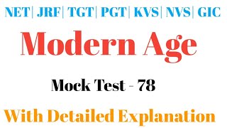 Download Lagu MCQs On Modern Age| Set-78|NTA NET, JRF, TGT, PGT, DSSSB, KVS, NVS, GIC| Thumbnail