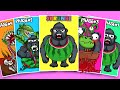 Sprunki Italian Brainrot Gorillo Watermellondrillo Phases 1vs2vs3vs4 Sprunki Sticker Book Paper DIY