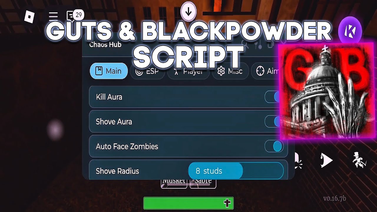 *NEW* GUTS & BLACKPOWDER SCRIPT - (KILL AURA, SPEED, HITBOX, AUTO PLAY, AIMBOT)