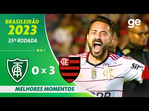 Gols e lances de América-MG x Flamengo