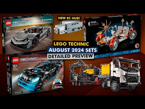 LEGO Technic 2024 August sets revealed - RC Porsche, heavy machinery, and a lunar rover!
