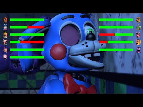 FNAF vs SECURITY BREACH Fighting Animations with Healthbars Compilation