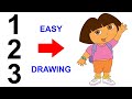 Turn 123 Into Dora Drawing Easy How To Draw Dora The Explorer Drawing Easy Step By Step