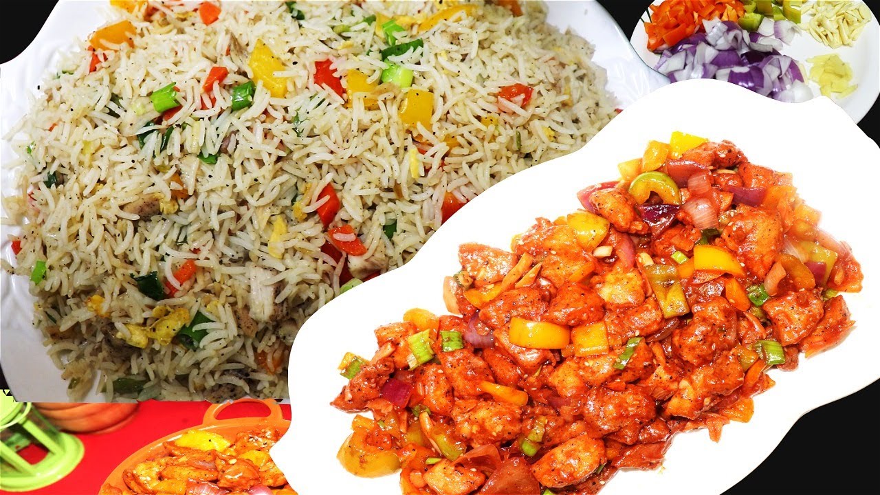 Mixe
d fried rice and Chilli Chicken
