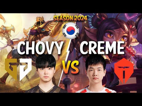 GEN Chovy vs TES Creme - Chovy AZIR vs Creme TRISTANA Mid - Patch 14.7  KR Ranked CHALLENGER lolrec