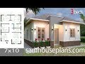House Plans 7x10 with 3 bedrooms Full Plans