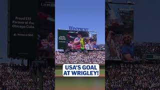 Wrigley Field showed the replay of the US Men's National Team going up one nil on the jumbotron ????