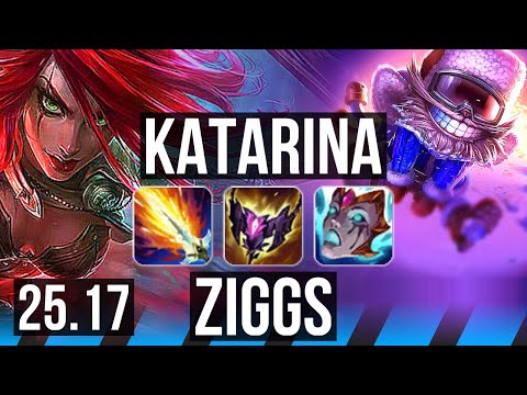 KATARINA vs ZIGGS (MID) | 12 solo kills, Godlike | EUW Master | 25.17