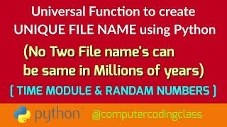 Download the video "How to Create Unique File Name using Python | Python Automation | Windows File System Automation"