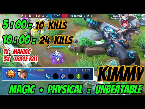 perfect Unbeatable Kimmy Gameplay(2020) With Fast Farming By Top Global Kimmy : Kimmy Mobile Legends