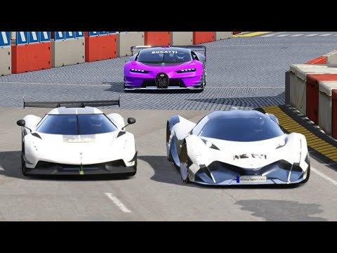 Bugatti Vision GT vs Devel Sixteen vs Koenigsegg Jesko at Highlands