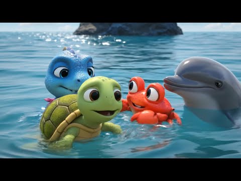 Dino, Tiny, Crab And Finn the Dolphin: Who Makes the Best Splash?