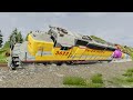 crazy high speed train crashes 97 beamng drive dancing cars