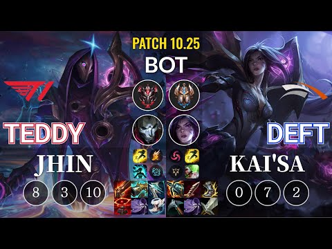T1 Teddy Jhin vs HLE Deft Kai'Sa Bot - KR Patch 10.25