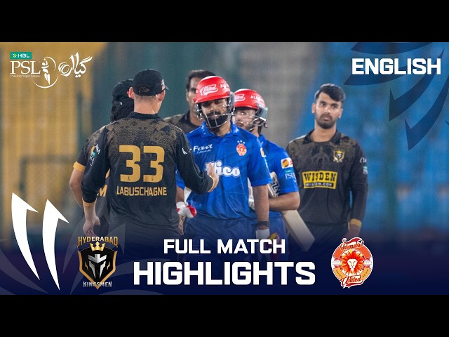 Full Match Highlights | Hyderabad Kingsmen vs Islamabad United | English | M 36 | HBL PSL 11 | MZB1K