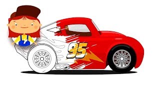 Doutora McWheelie. Colorindo o Relâmpago McQueen.
