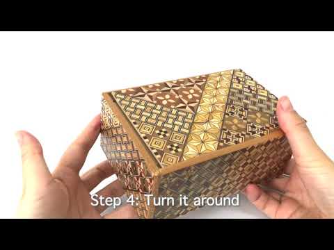 How to open a 5 sun 10 step Yosegi Secret Box【寄木細工秘密箱5寸10回】