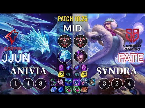 GRF jjun Anivia vs SB FATE Syndra Mid - KR Patch 10.25