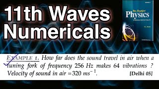 Ex-1 Waves Numericals from SL Arora 11th physics based on relation between velocity,frequency &time